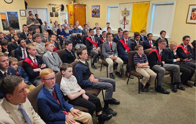 Boys at camp learn about Catholic saints and heroes