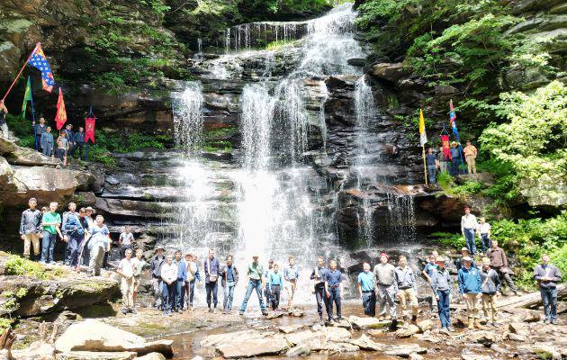 Boys at this camp enjoy hiking
