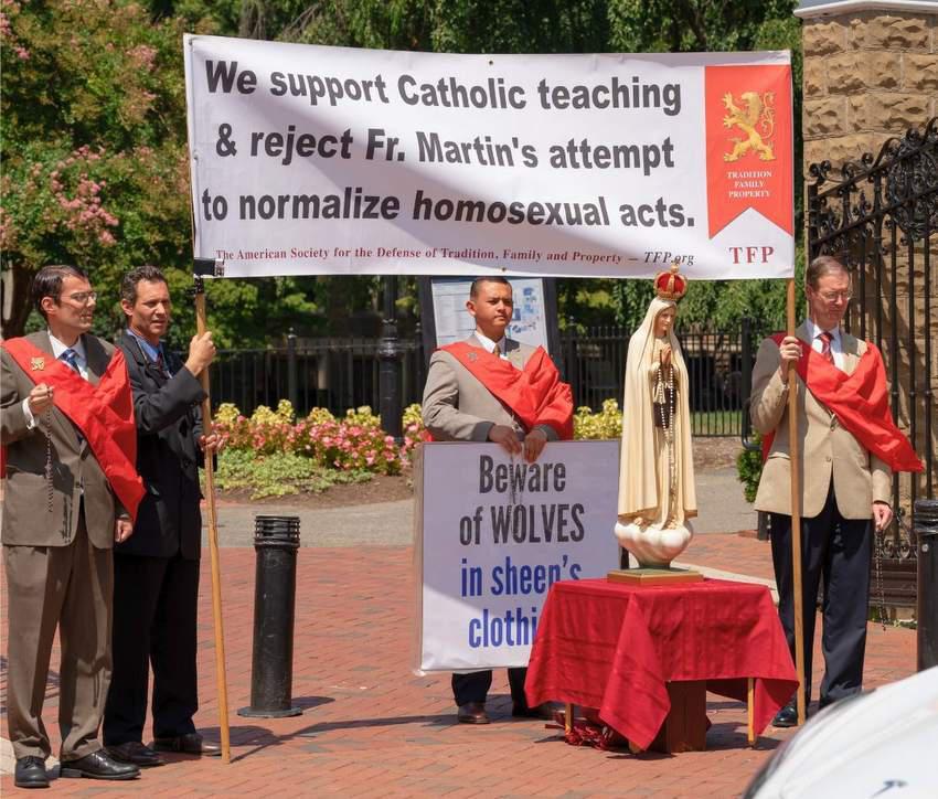 TFP protests Fr. Martin at Georgetown