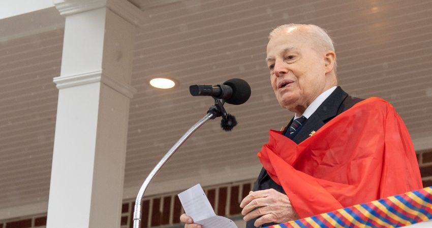 Prince Bertrand of Orleans-Braganza speaks at St. Louis de Montfort Academy