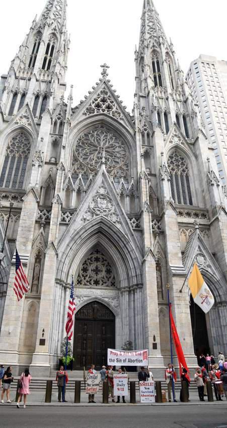 Prayerful pro-life campaign near St. Patrick's Cathedral.