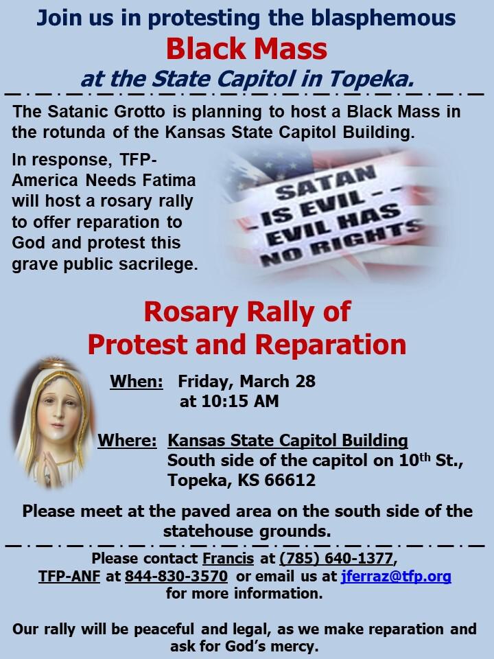 protest satanic black mass in Topeka