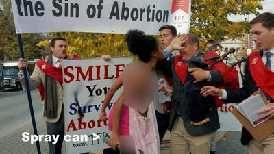 Woman attacks prolife event